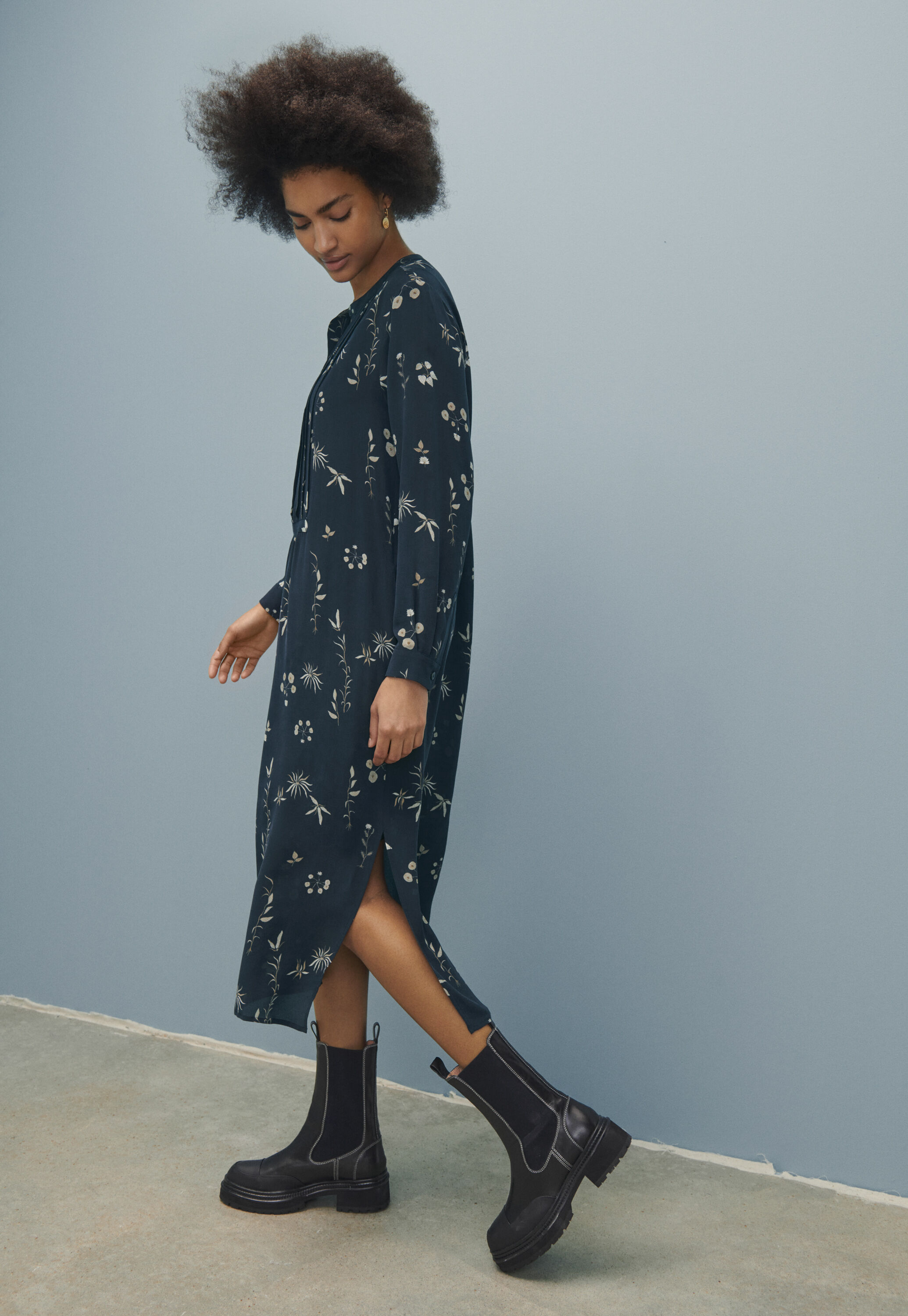Printed shirtdress