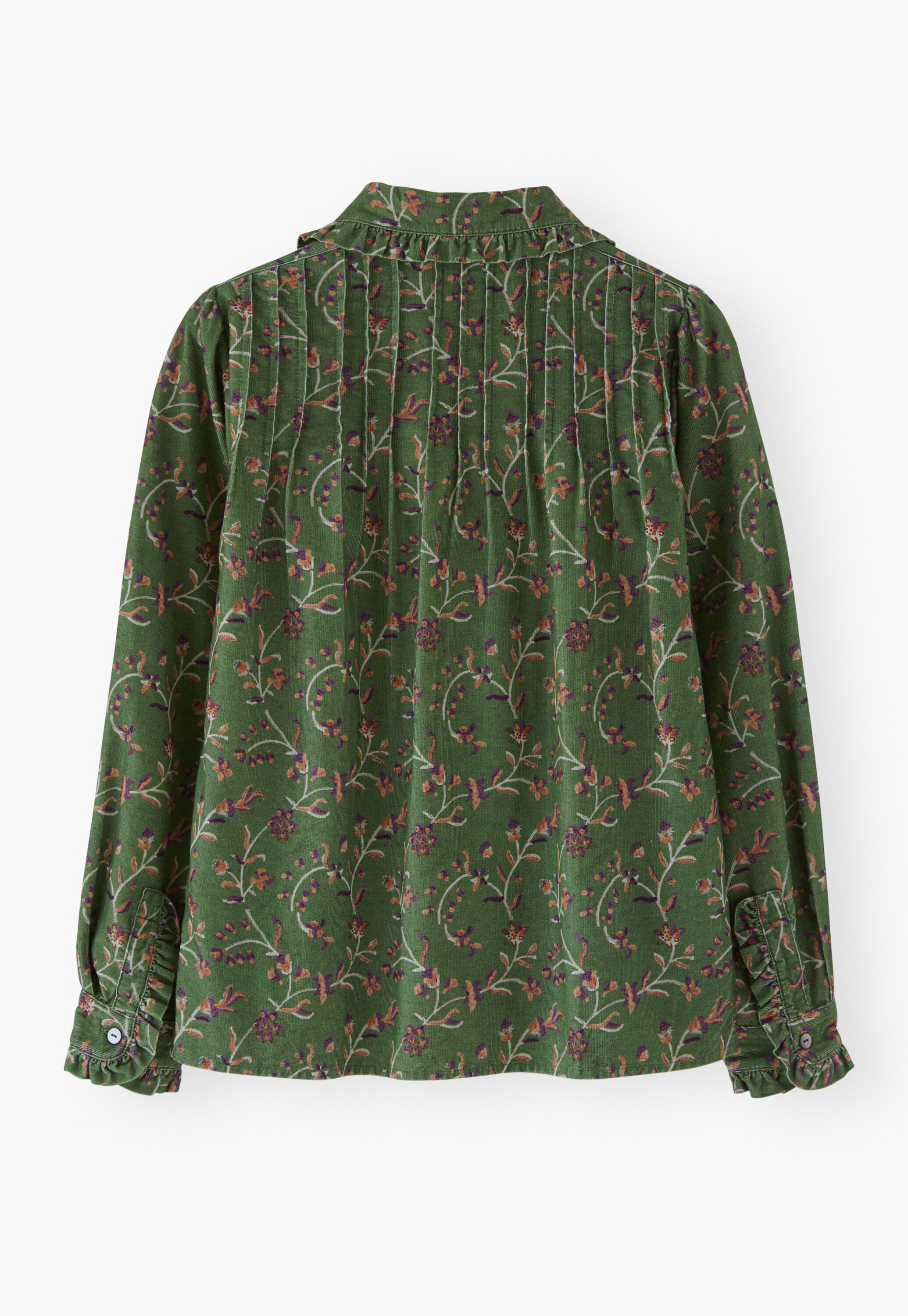 Printed pleated cord blouse