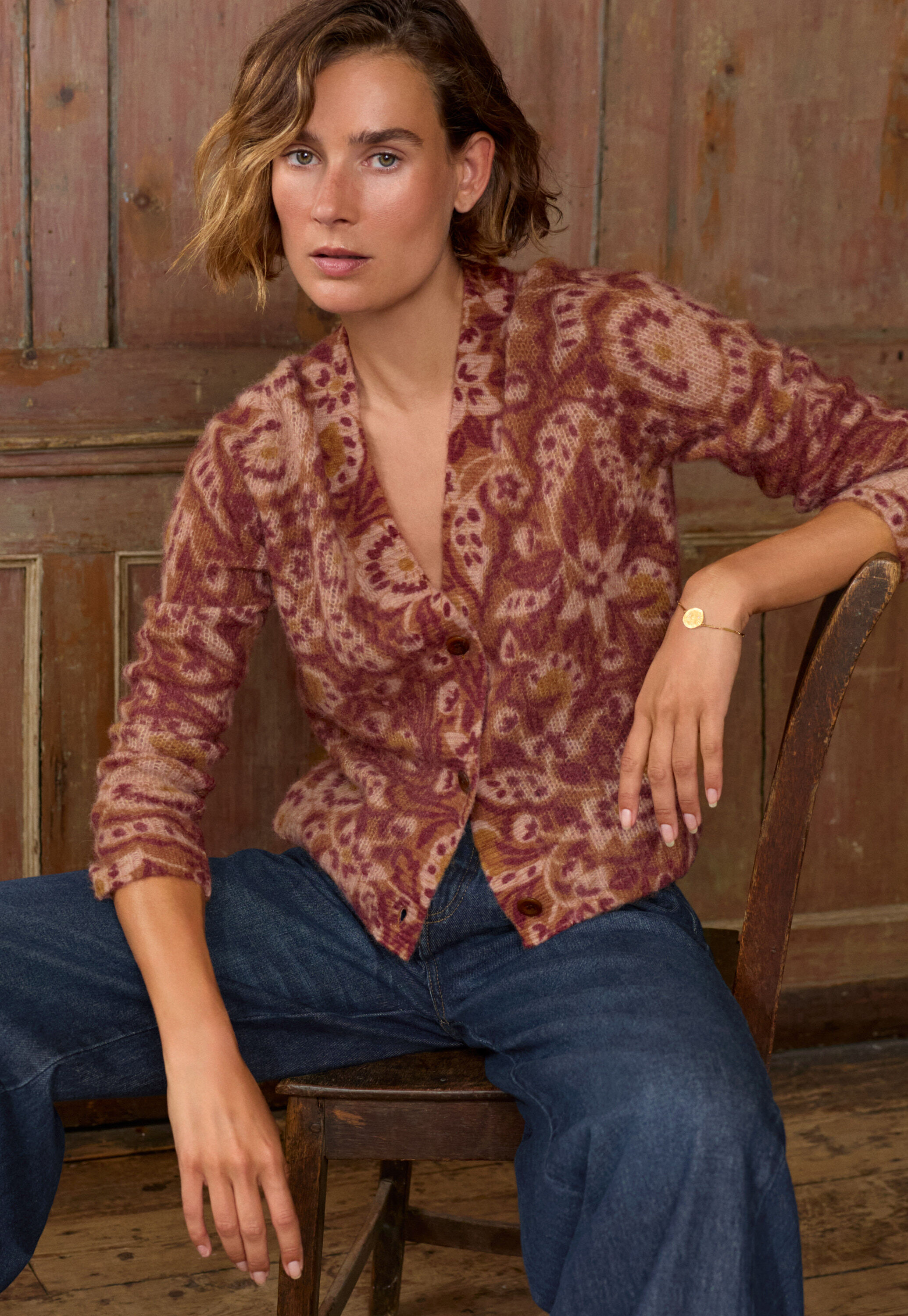 Printed cardigan