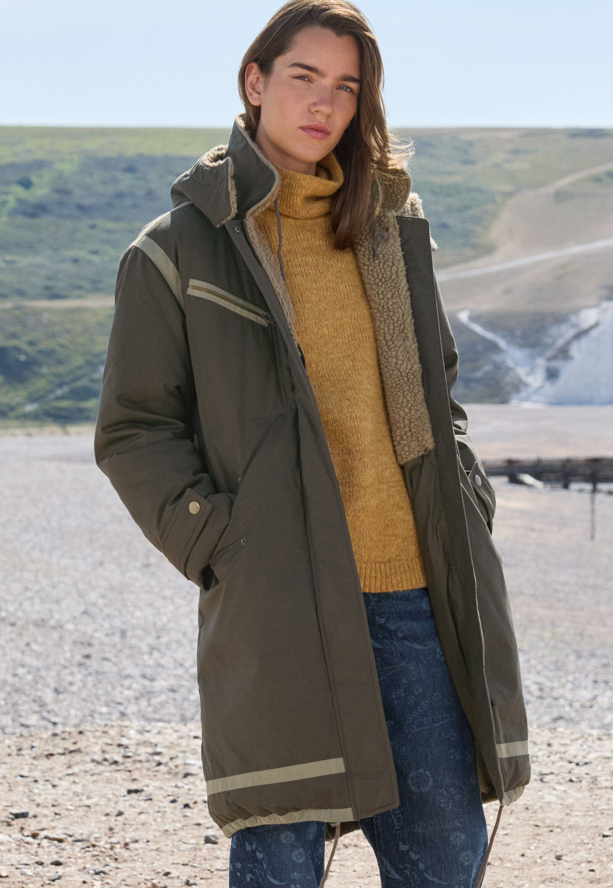 Borg parka, Dark khaki, large