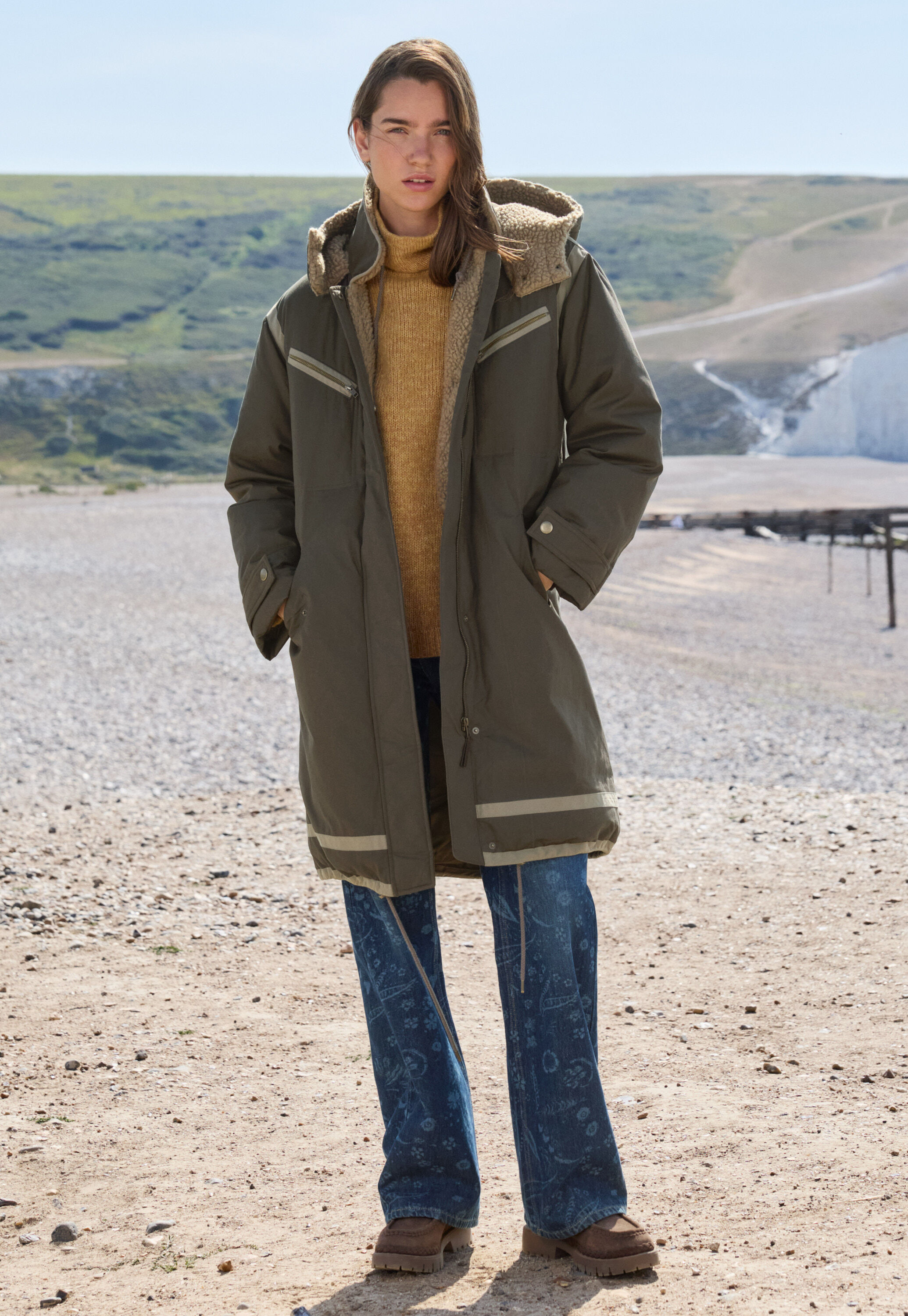 Borg parka, Dark khaki, large