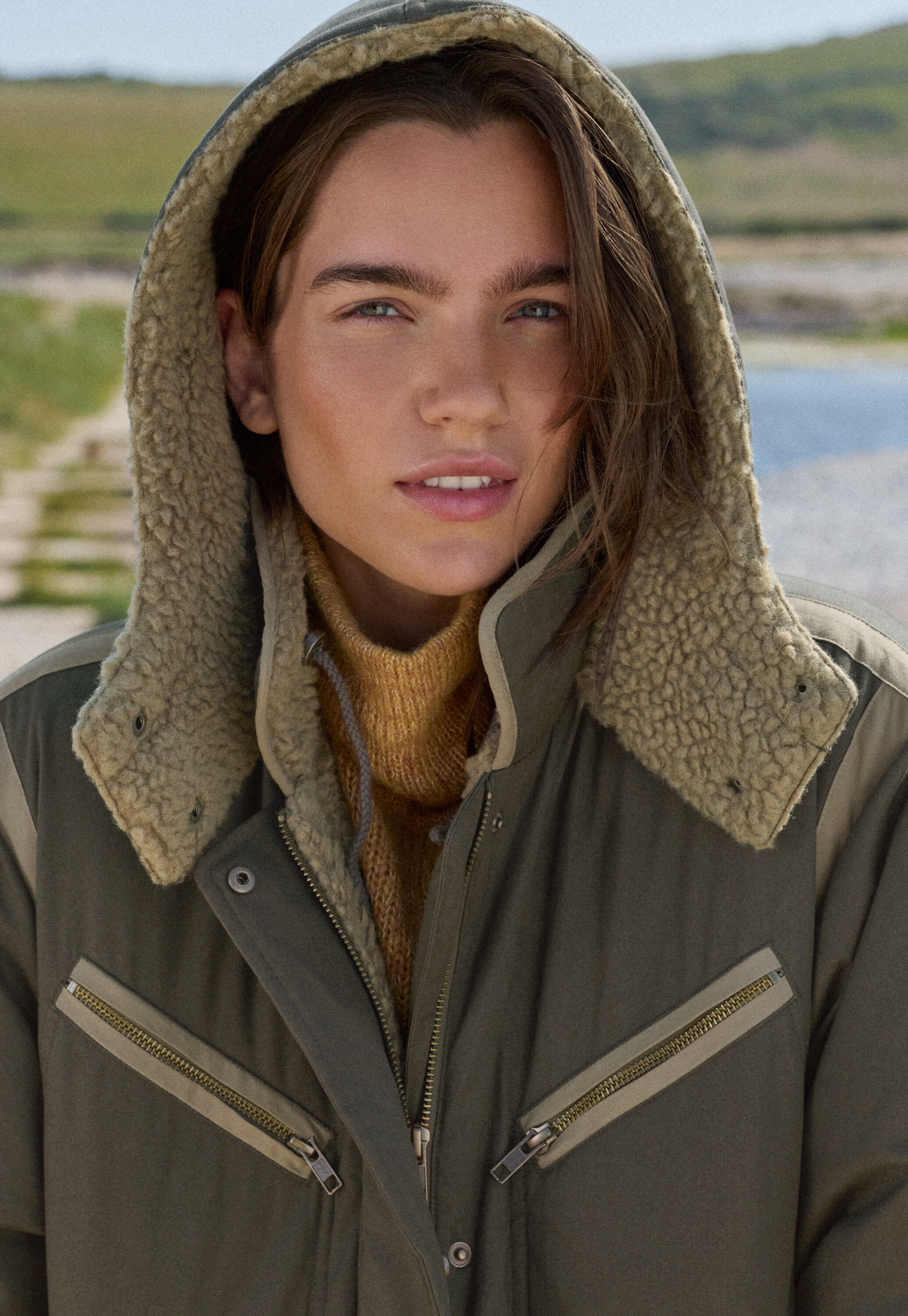 Borg parka, Dark khaki, large