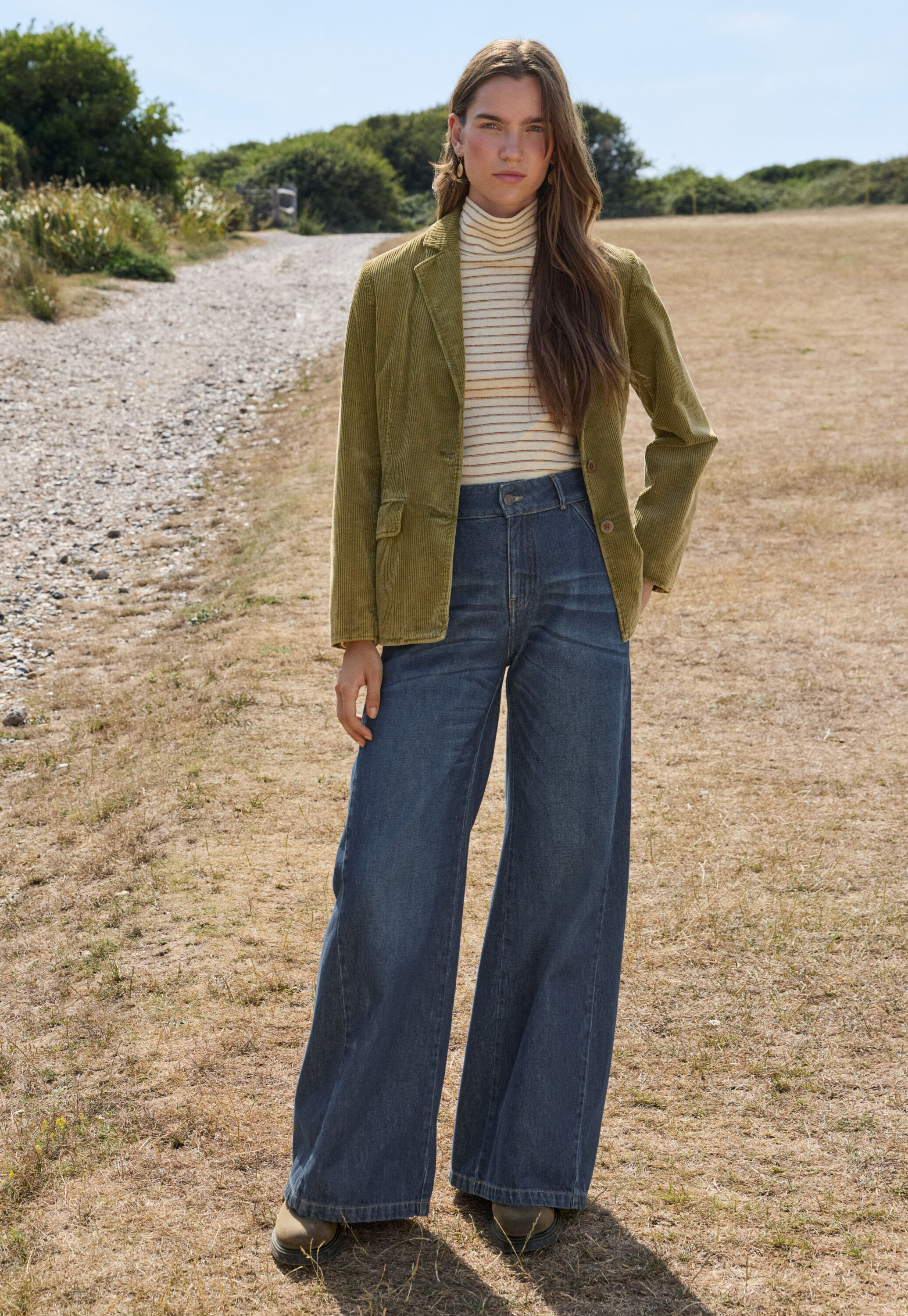 A-Line denim skirt