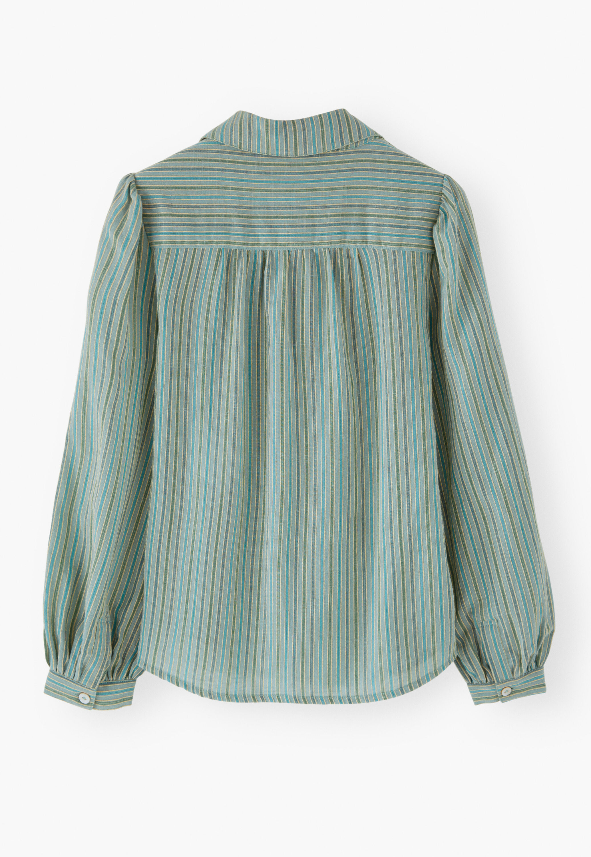 Striped blouse, Duck egg, large