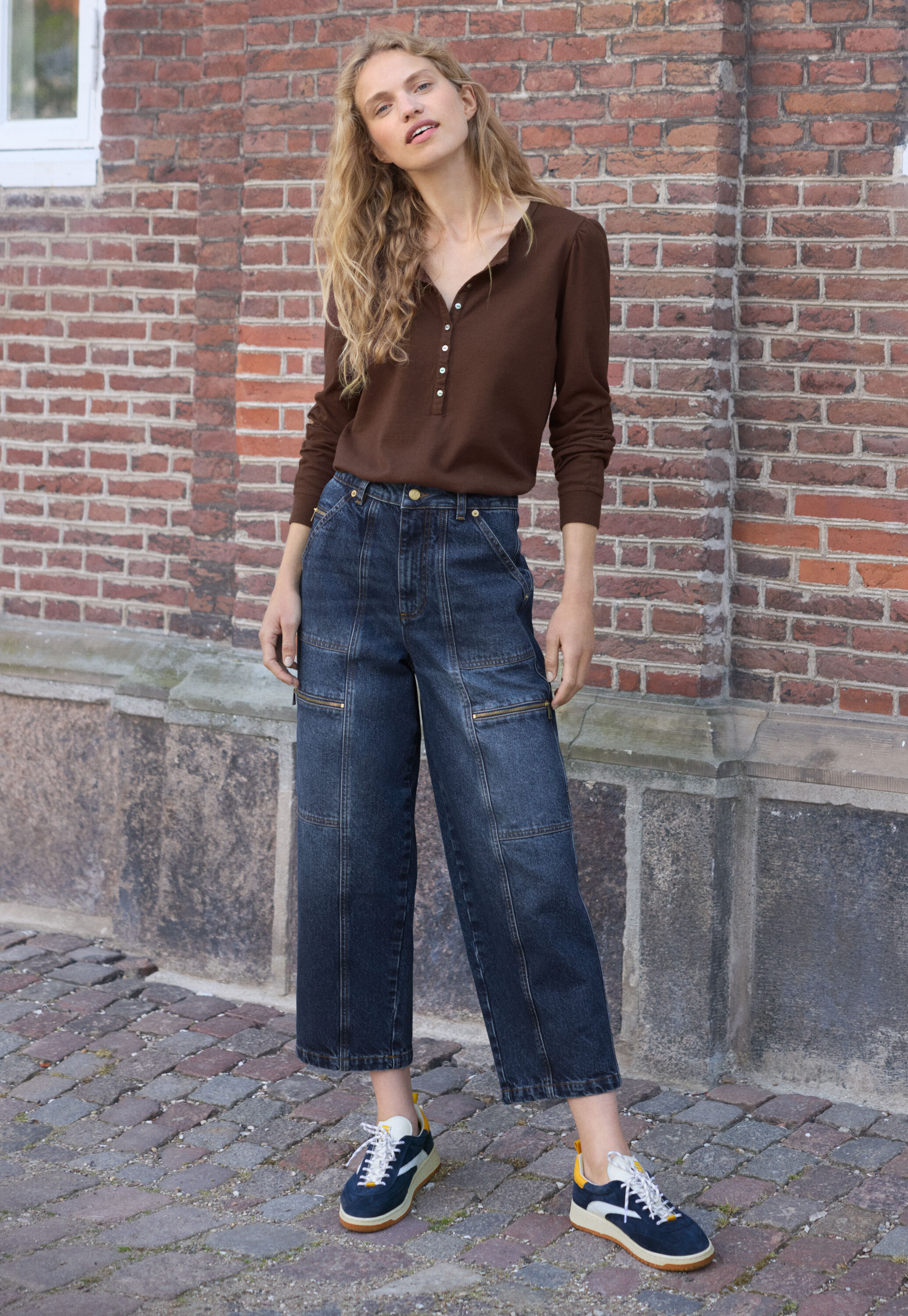 Patchwork horseshoe jeans