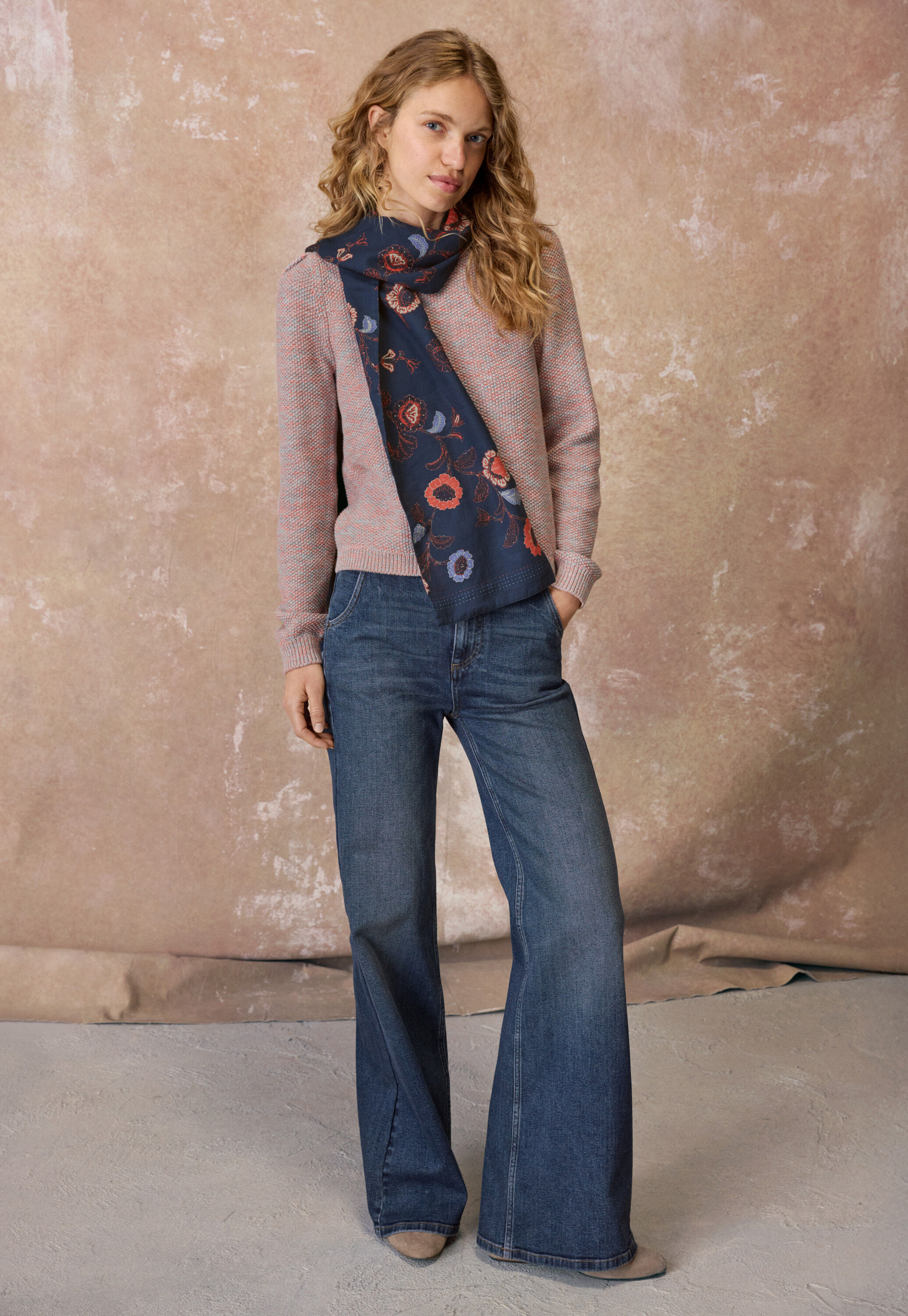 Moss-stitch sweater