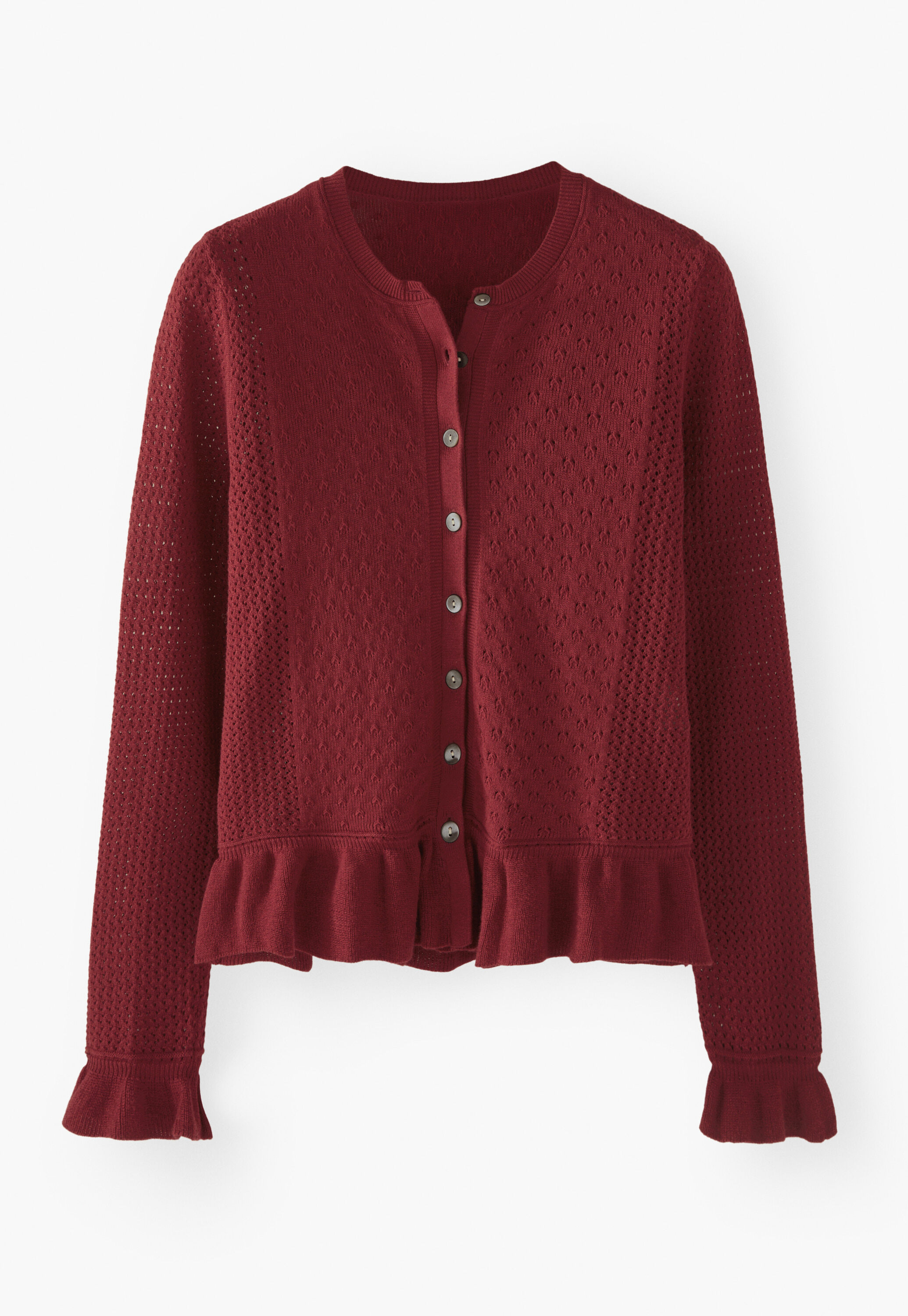 Lace-stitch cardigan, Ruby, large