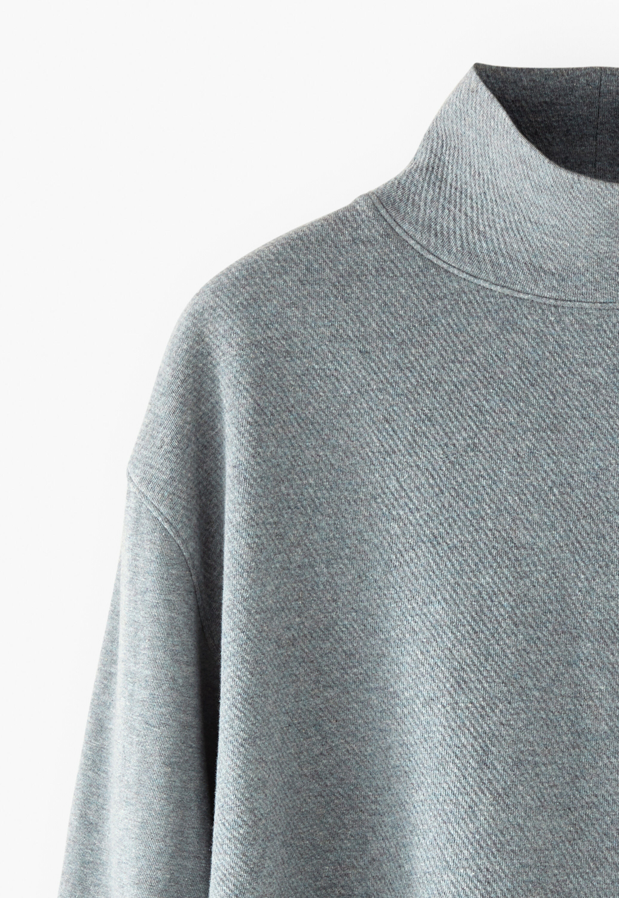 High-neck sweatshirt, Soft slate blue, large