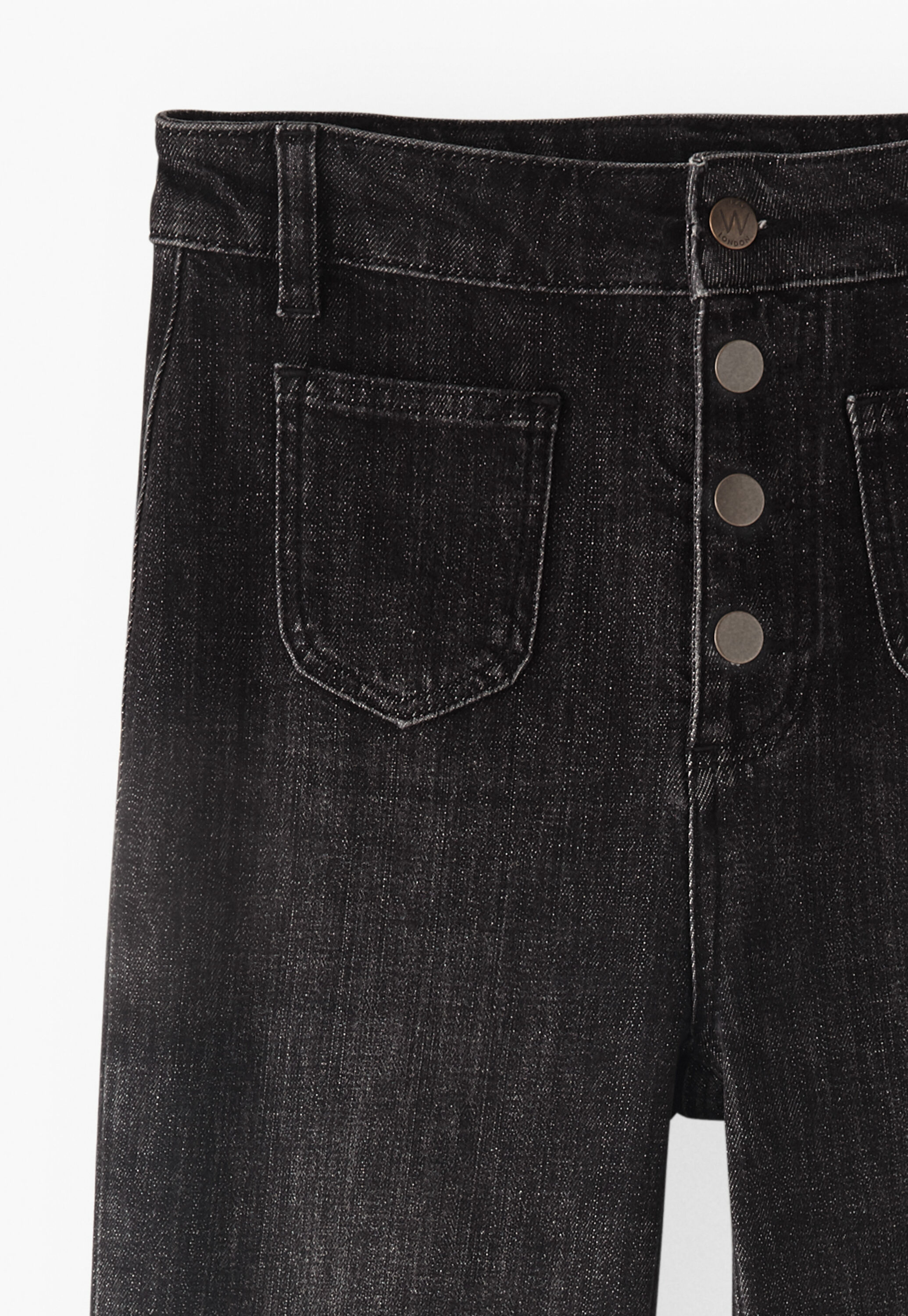 Flared jeans, Black, large